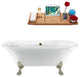 68" Streamline N861BNK-BNK Clawfoot Tub and Tray With External Drain