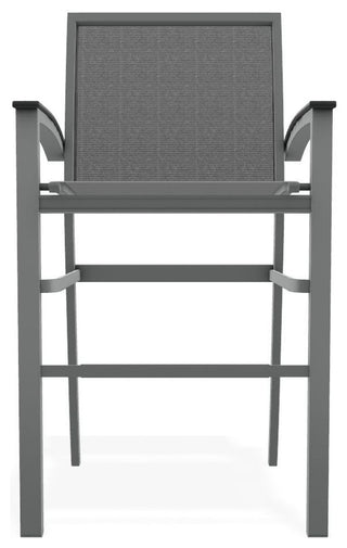 Bazza Sling Bar Height Stackable Outdoor Stool, Titanium/Graphite