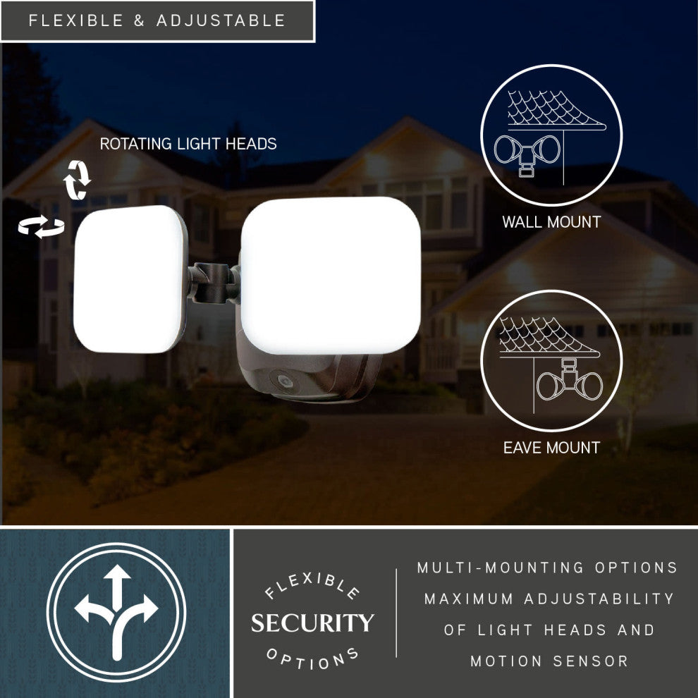 Theta 2 Light LED Outdoor Dusk to Dawn Flood Light Bronze