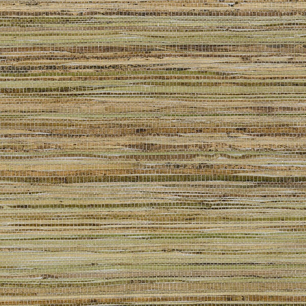 Decorator, Grasscloth Texture Wallpaper Green Sample