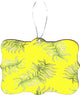 Leaves on Yellow Background Swirl Design Rectangle Christmas Tree Ornament