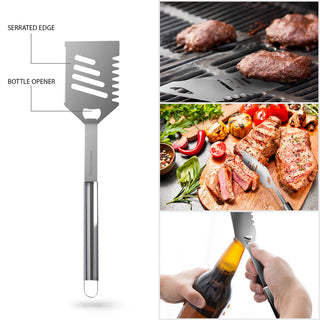 7-Piece BBQ Grill Tool Kit Stainless Steel BBQ Accessories Kitchen Set