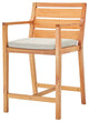 Bar Side Stool Chair, Set of 2, Wood, Brown Natural Taupe Gray, Modern, Outdoor