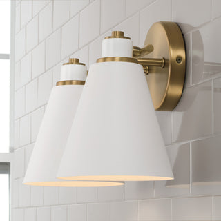 Capital Lighting 150121 Bradley 2 Light 15"W Vanity Light - Aged Brass / Black