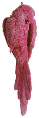 Tropical Paradise Glittered Cockatoo Bird Figure, Closed Feathers, Pink, 15"