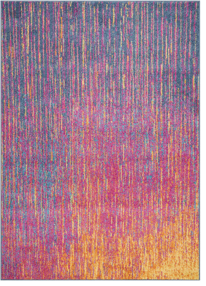 7 x 10 Rainbow Abstract Striations Area Rug