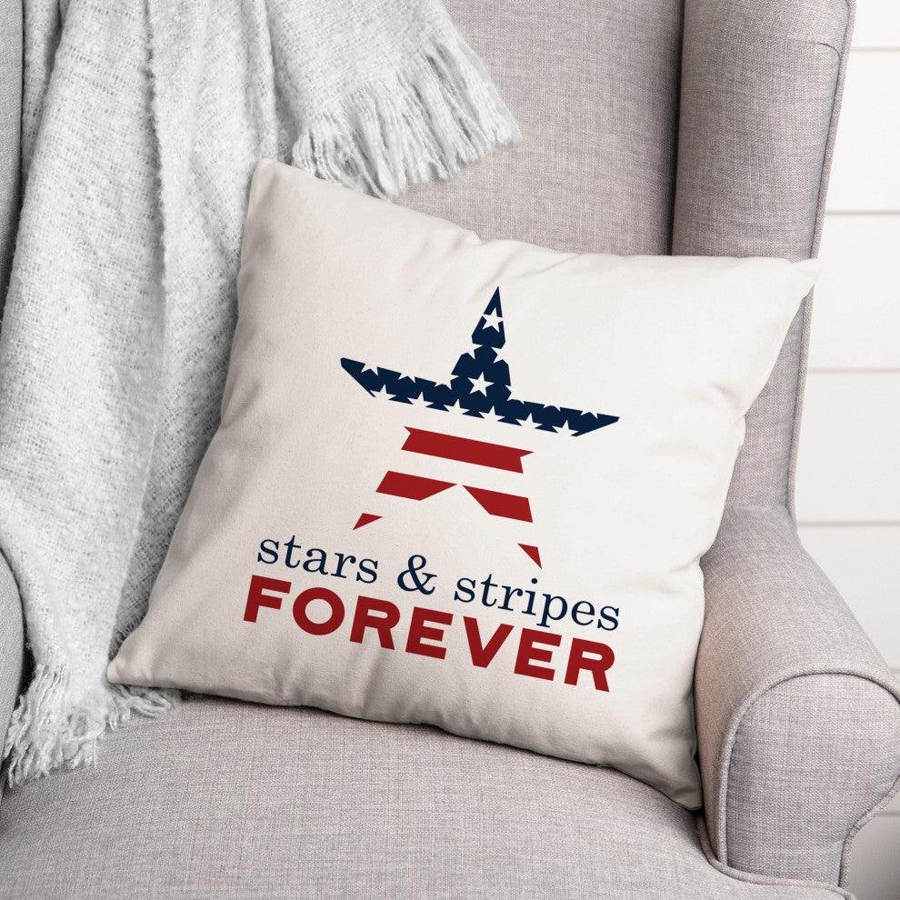 Stars and Stripes Forever Star 18x18 Spun Poly Pillow