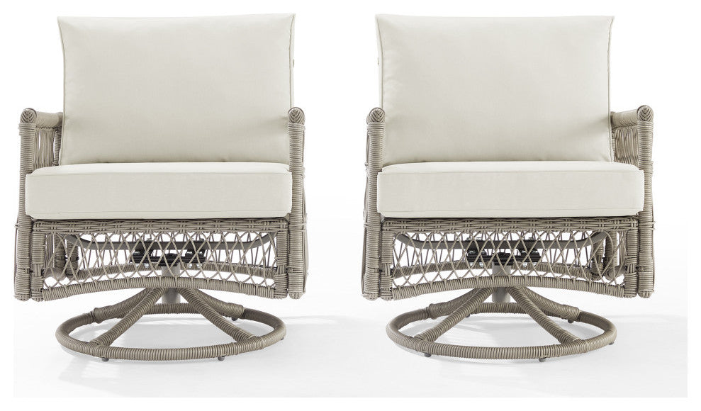 Thatcher 2Pc Wicker Swivel Rocker Outdoor Chair Set