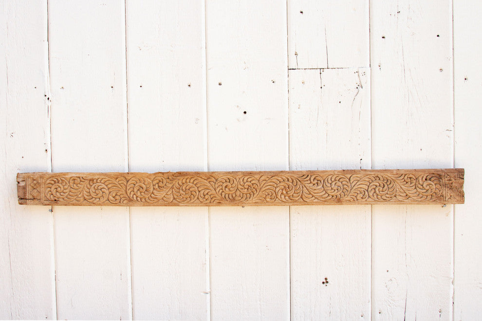 Ancient Scrolled Motif Indian Carving