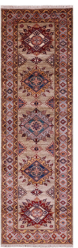 2' 8" X 9' 1" Runner Super Kazak Hand Knotted Wool Rug - Q12840