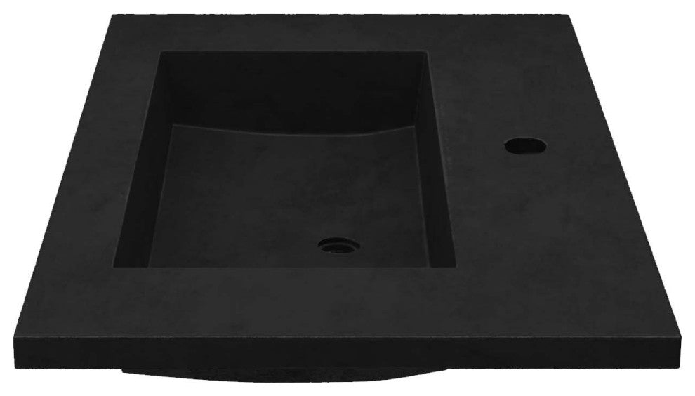 36" Capistrano Vanity Top with Integral Sink, Charcoal, Single Faucet Hole