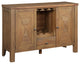 Benzara BM275729 Wood Sideboard Buffet Bar Cabinet, Stemware Rack, Rustic Brown