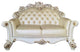 Vendome Loveseat With 3 Pillows, Champagne Synthetic Leather