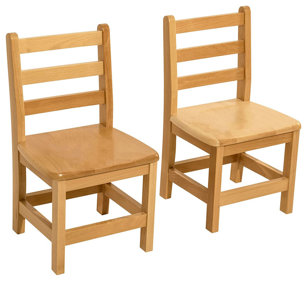 RRI Goods Ladderback Kids Wooden Chair Set of 2, 16"