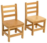 RRI Goods Ladderback Kids Wooden Chair Set of 2, 16"