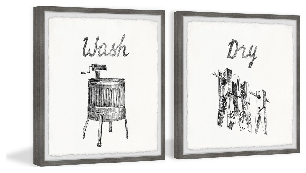 Wash and Dry Diptych, 2-Piece Set, 18x18 Panels