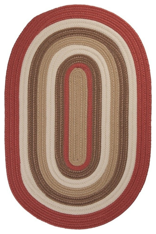 Colonial Mills Brooklyn BN79 Terracotta Indoor/Outdoor Area Rug, Oval 2'x10'