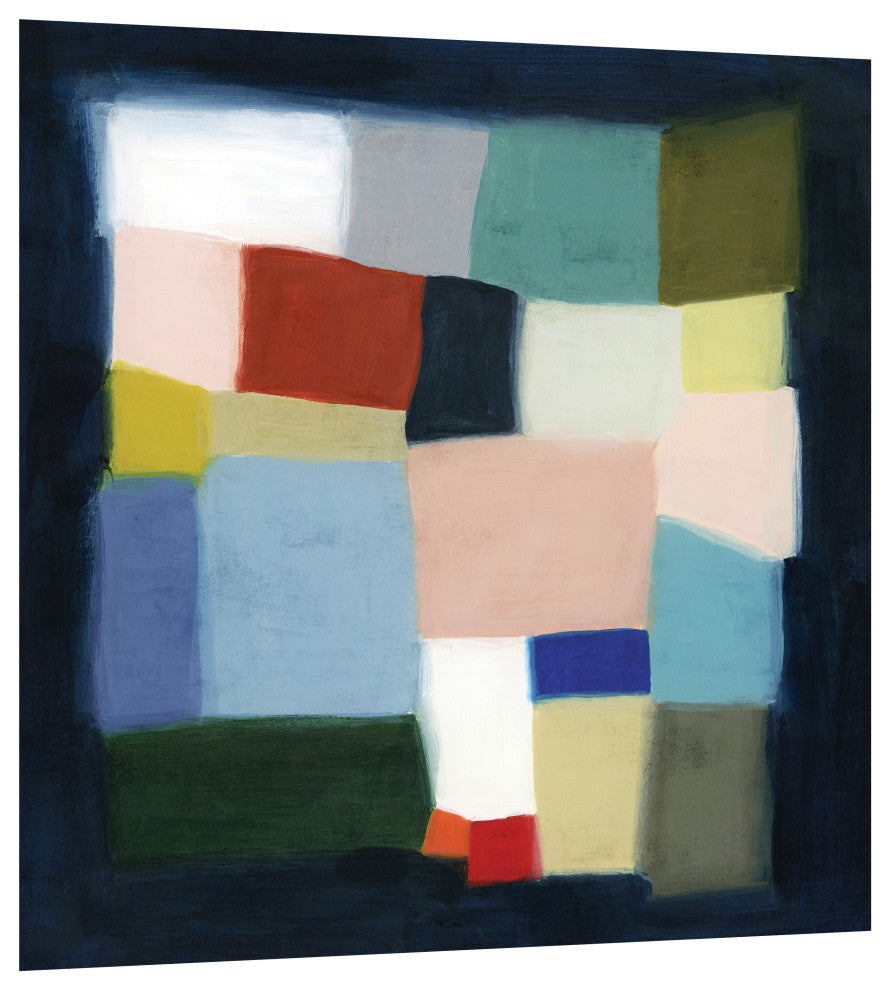 "Chromatic Cube I" Frameless Free Floating Printed Tempered Glass Wall Art