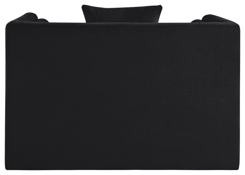 Everett Upholstered Chair, Black, Chenille Fabric