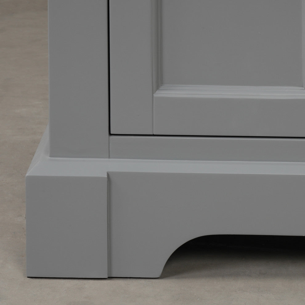 30" W x 22" D x 33" H Bath Vanity, Grey With Carrara White Marble