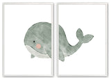Opaque White 18" x 24" Whale, Set of 2