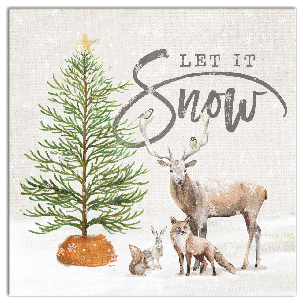 Let It Snow 12x12 Canvas Wall Art