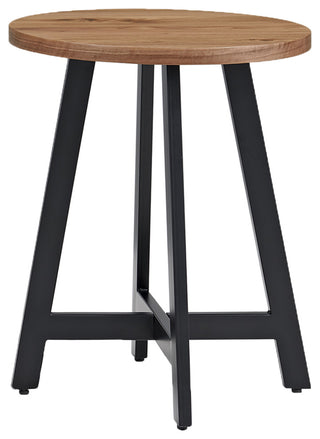 3-Piece Coffee Table Set Industrial Modern Round Coffee Table and 2 Side Tables