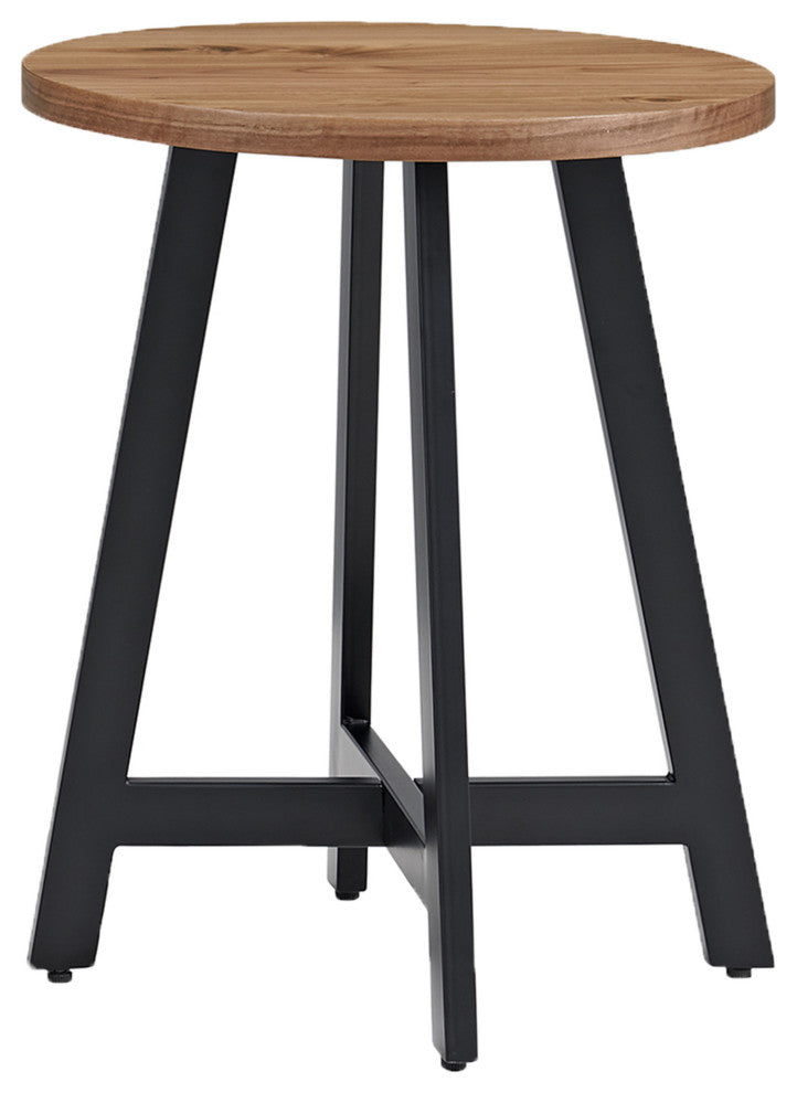 3-Piece Coffee Table Set Industrial Modern Round Coffee Table and 2 Side Tables