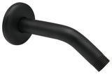 6" Shower Arm In Polished Brass, Powder Coated Flat Black