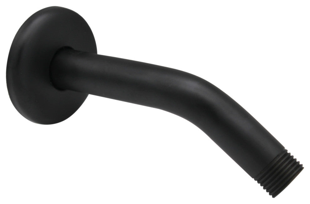 6" Shower Arm In Polished Brass, Powder Coated Flat Black