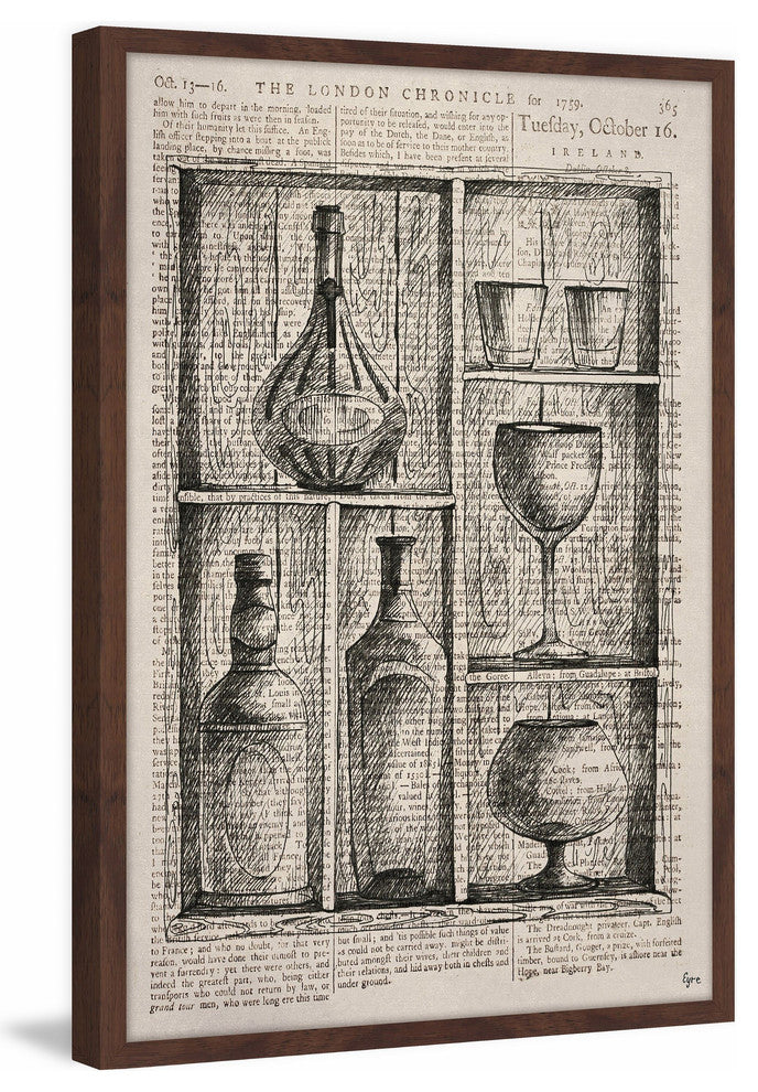 "Bartenders Cupboard" Framed Painting Print, 24"x36"