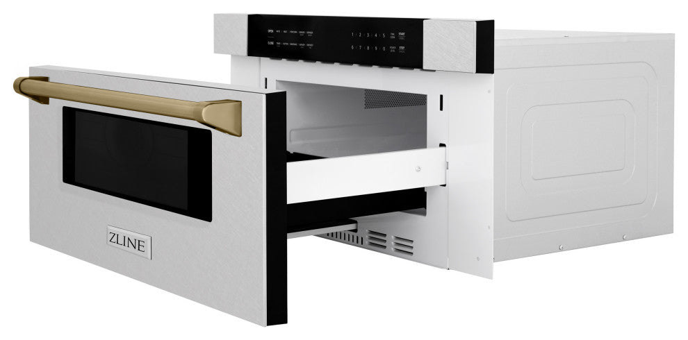 Microwave Drawer, DuraSnow Stainless Steel and Champagne Bronze MWDZ-30-SS-CB