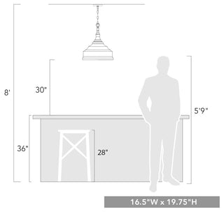 Keating 3-Light Pendant Antique Black Iron