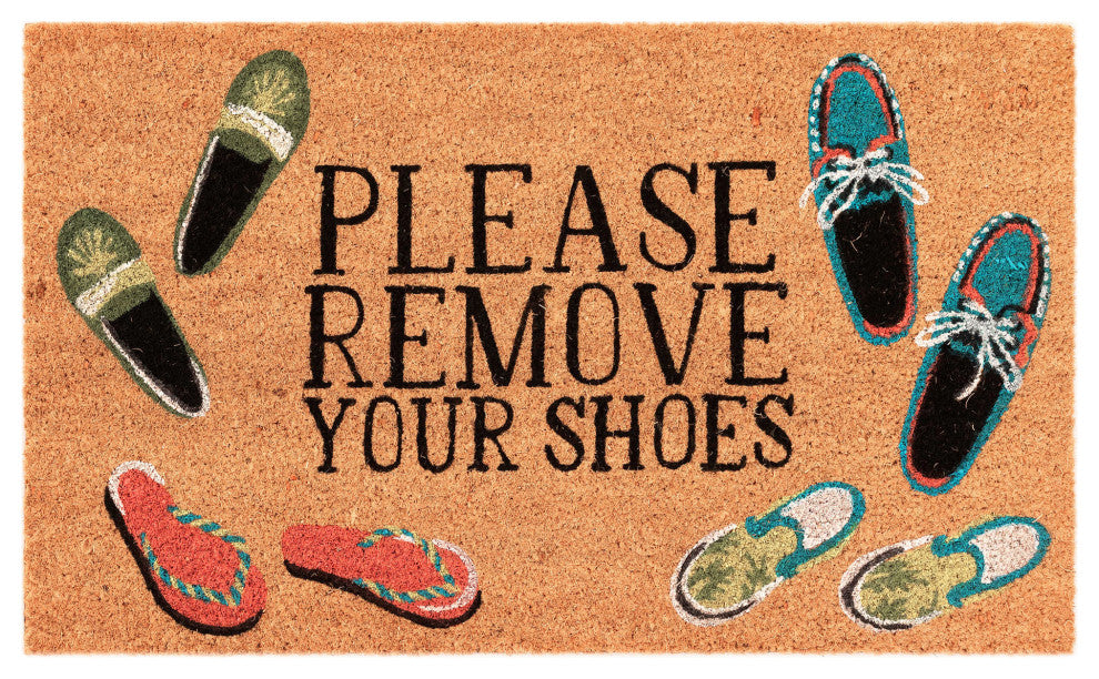 Natura Please Remove Your Shoes Outdoor Mat Natural 2'x3'