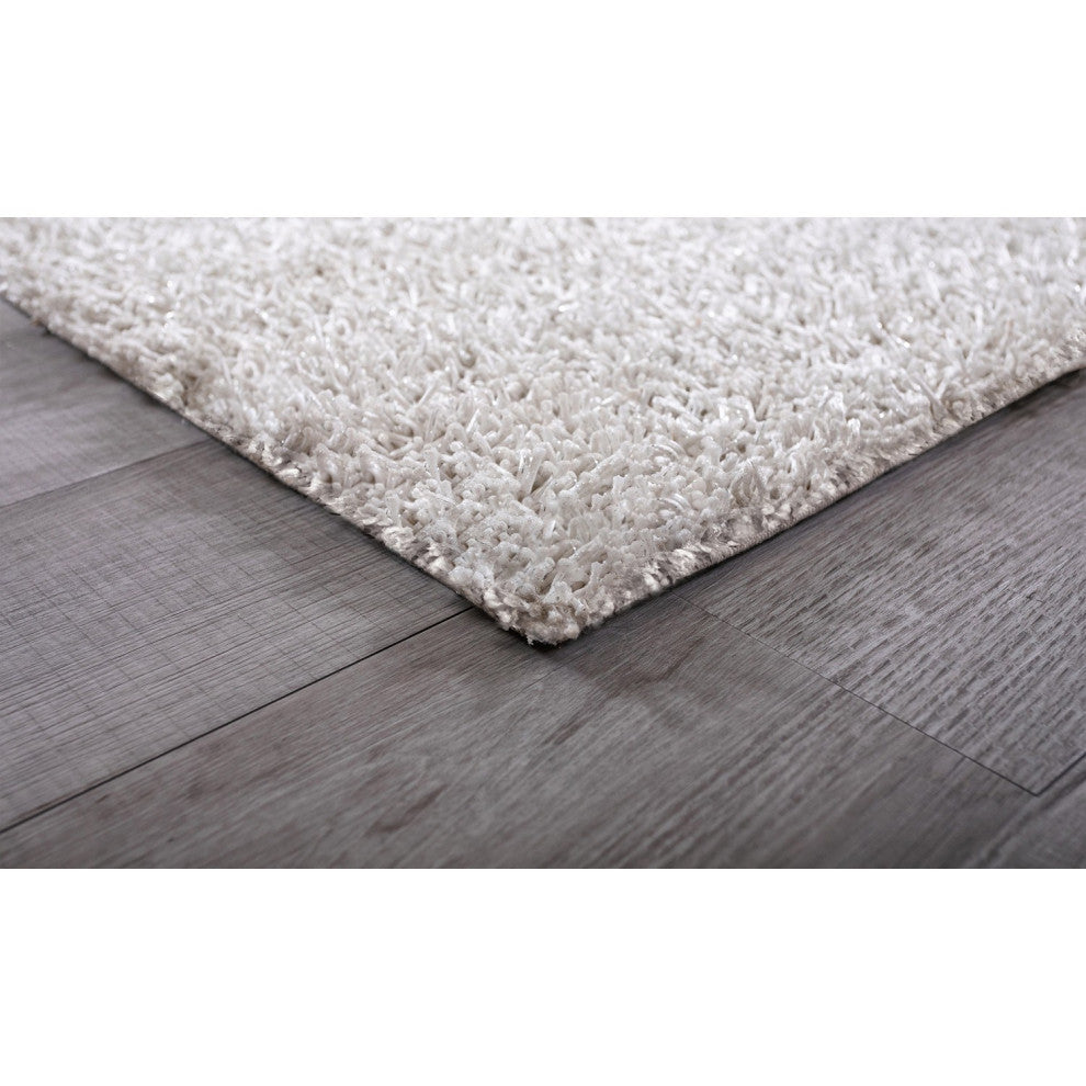 2" x 8" White Contemporary Runner Rug