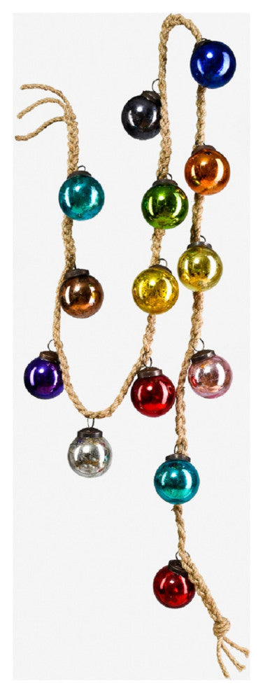 Serene Spaces Living Multicolor Glass Balls Garland, 60"x2"
