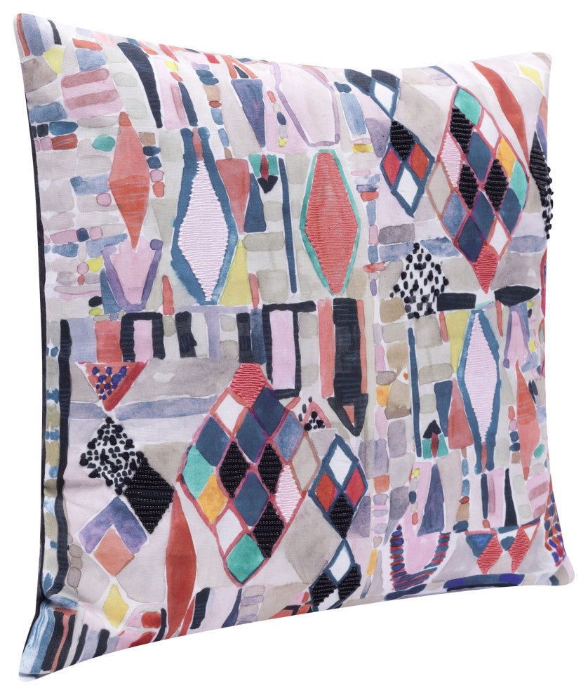Stacy Garcia Handmade Throw Pillow, Multicolored, 20"x20"