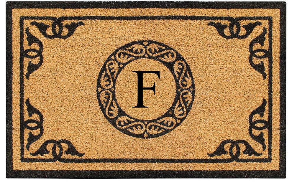 A1HC Hand-Crafted by Artisans Geneva Monogrammed Entry Doormat, 30"x48", F