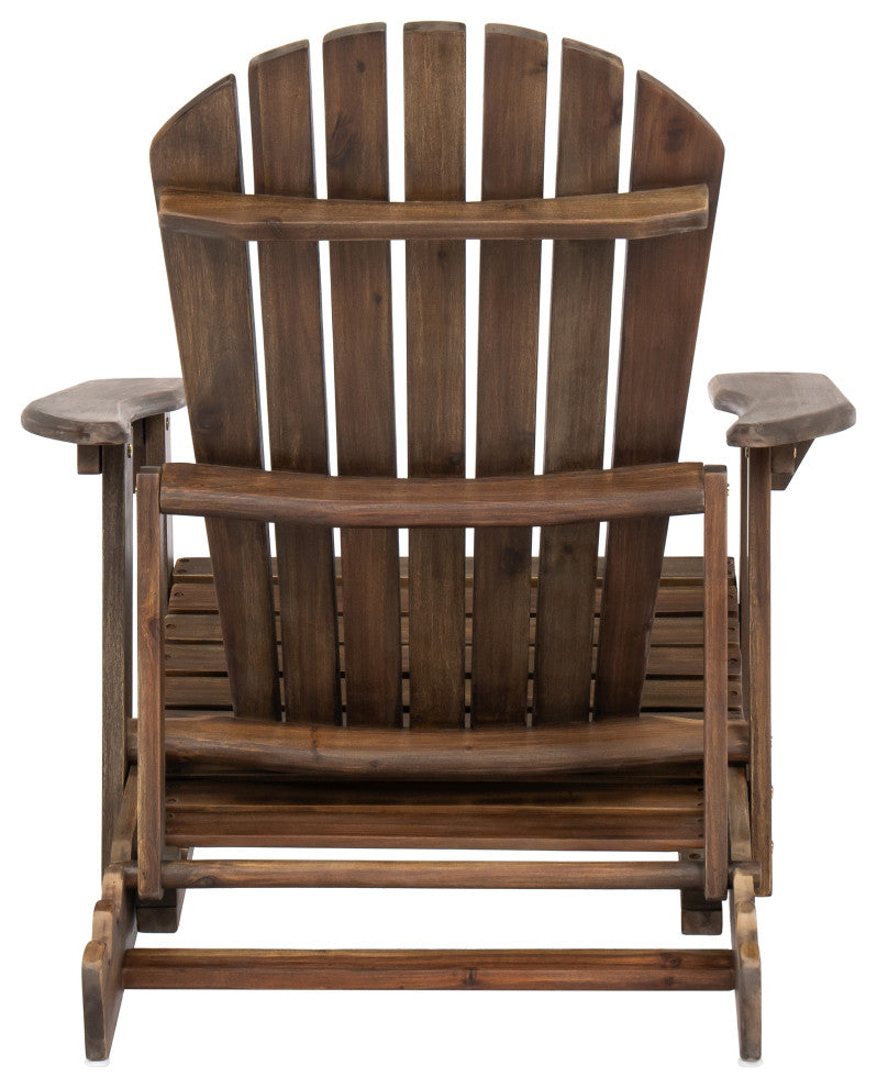 GDF Studio Katherine Outdoor Reclining Wood Adirondack Chairs, Set of 2, Gray