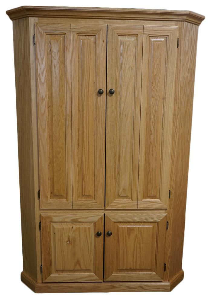 Eagle Furniture Classic Oak Corner Computer Armoire Work Station, Light Oak