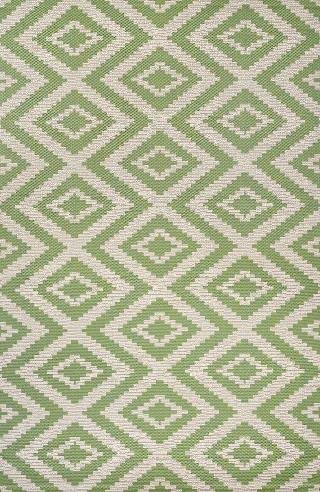 Sintra Diamond Tribal Indoor/Outdoor Green/Cream 3 x 5 Area Rug