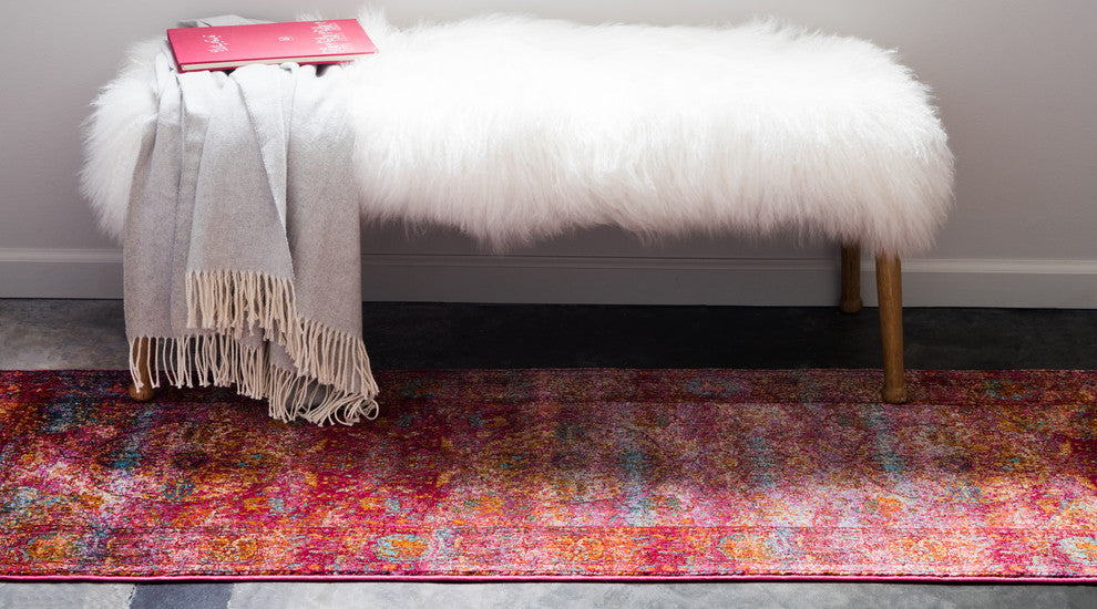 Unique Loom Red Baracoa Rumba 2'x6' Runner Rug