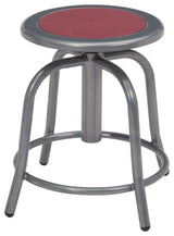 NPS 18-24" Height Adjustable Swivel Stool, Grey Frame, Burgundy Seat