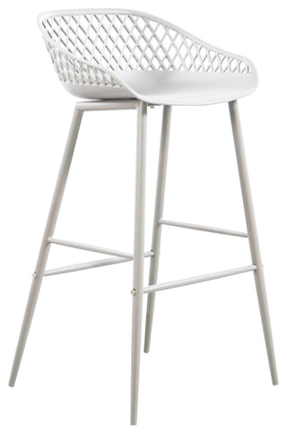 Piazza Outdoor Barstool White, Set of 2