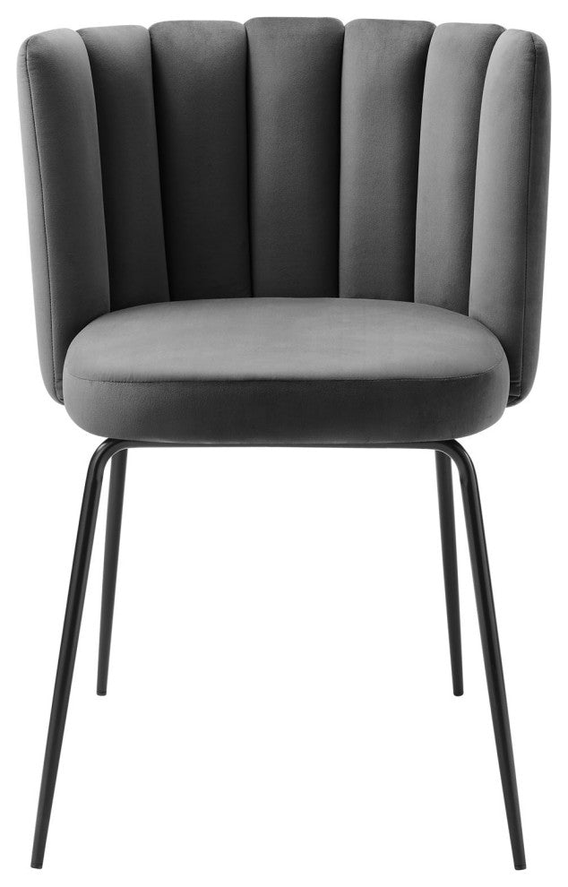 Virtue Performance Velvet Dining Chair Set of 2 Black Gray