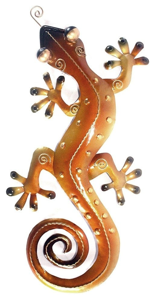 Iron Orange Gecko Wall Decor Medium