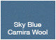 Eiffel Wood Dining Chair, Solid Beach Walnut Color Base, Sky Blue Camira Wool
