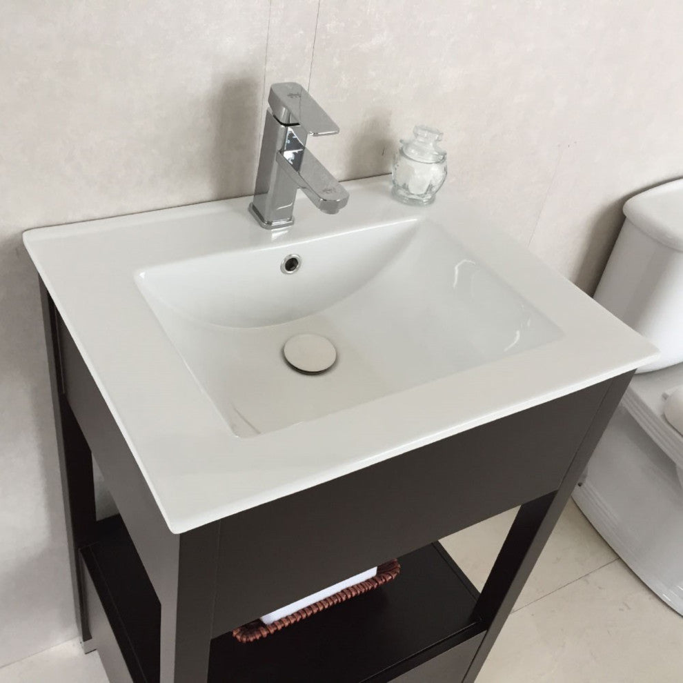 24" Single Sink Vanity-Manufactured Wood-Espresso