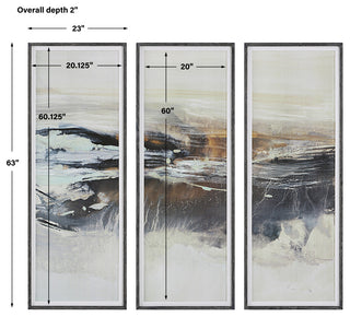 Uttermost Graphite Horizon Framed Prints, Set of 3