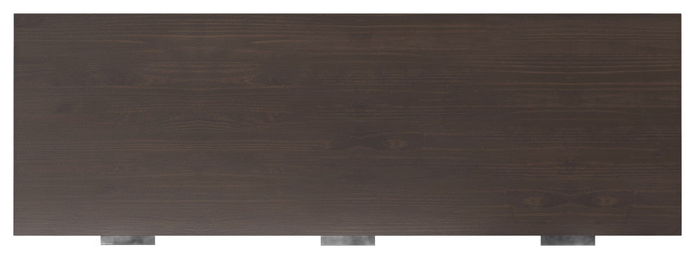 Hollander Solid Wood Wide Desk, Warm Walnut Brown